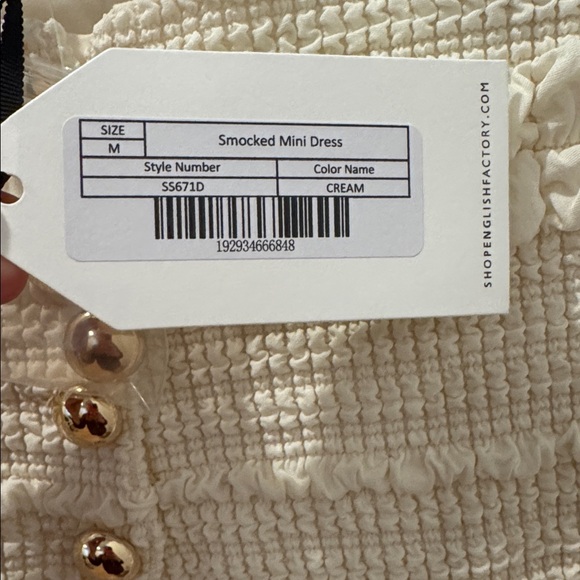 Anthropologie English Factory Smocked Mini dress NWT Medium $130 - Picture 5 of 8